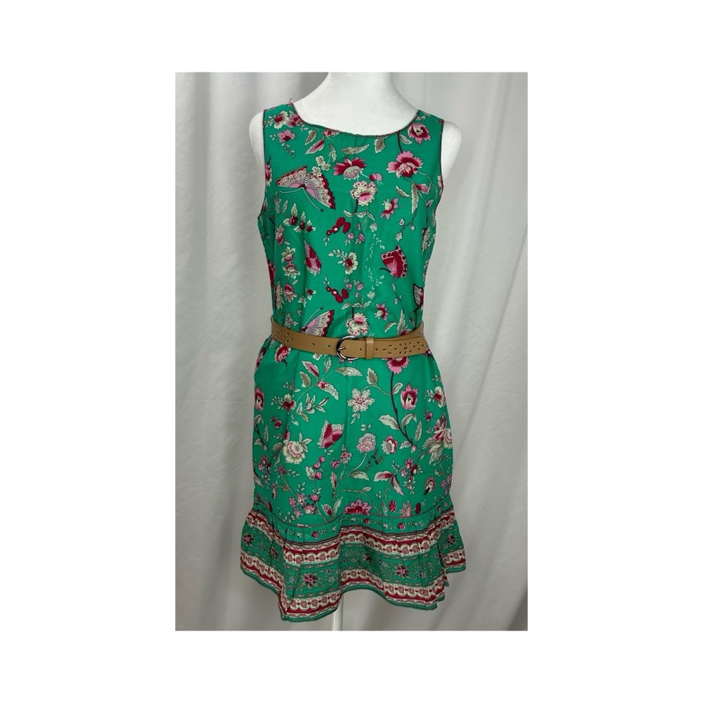 Chelsea & Violet Butterfly Dress Small NWT Green with Pink Butterfly’s